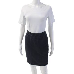 Blues Club Womens Cotton Casual Stretch Straight Skirt Solid Blue Size M